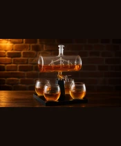 Statek + 4 szklanki – premium Plexido product scene