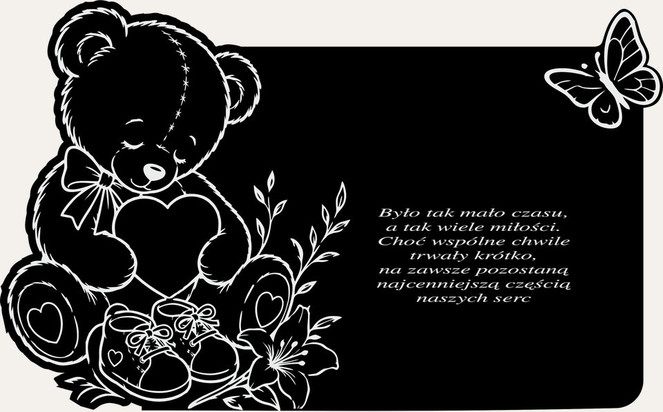 Znicz Miś dziecięcy tabliczka