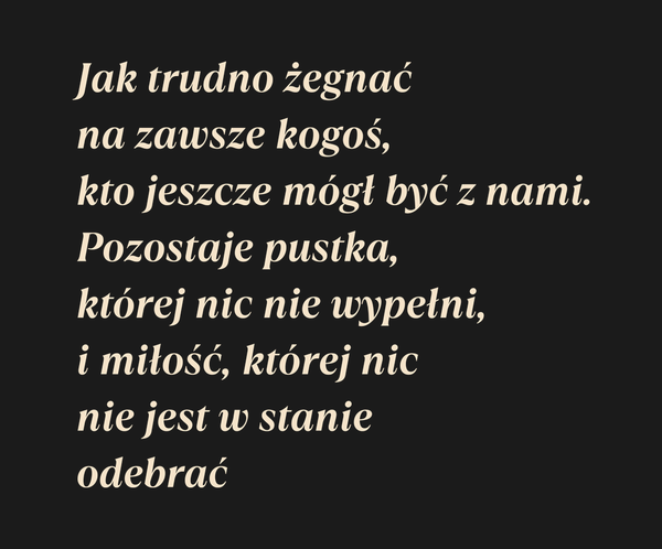 Od Kogo Dla Kogo Jak trudno żegnać na zawsze kogoś,…