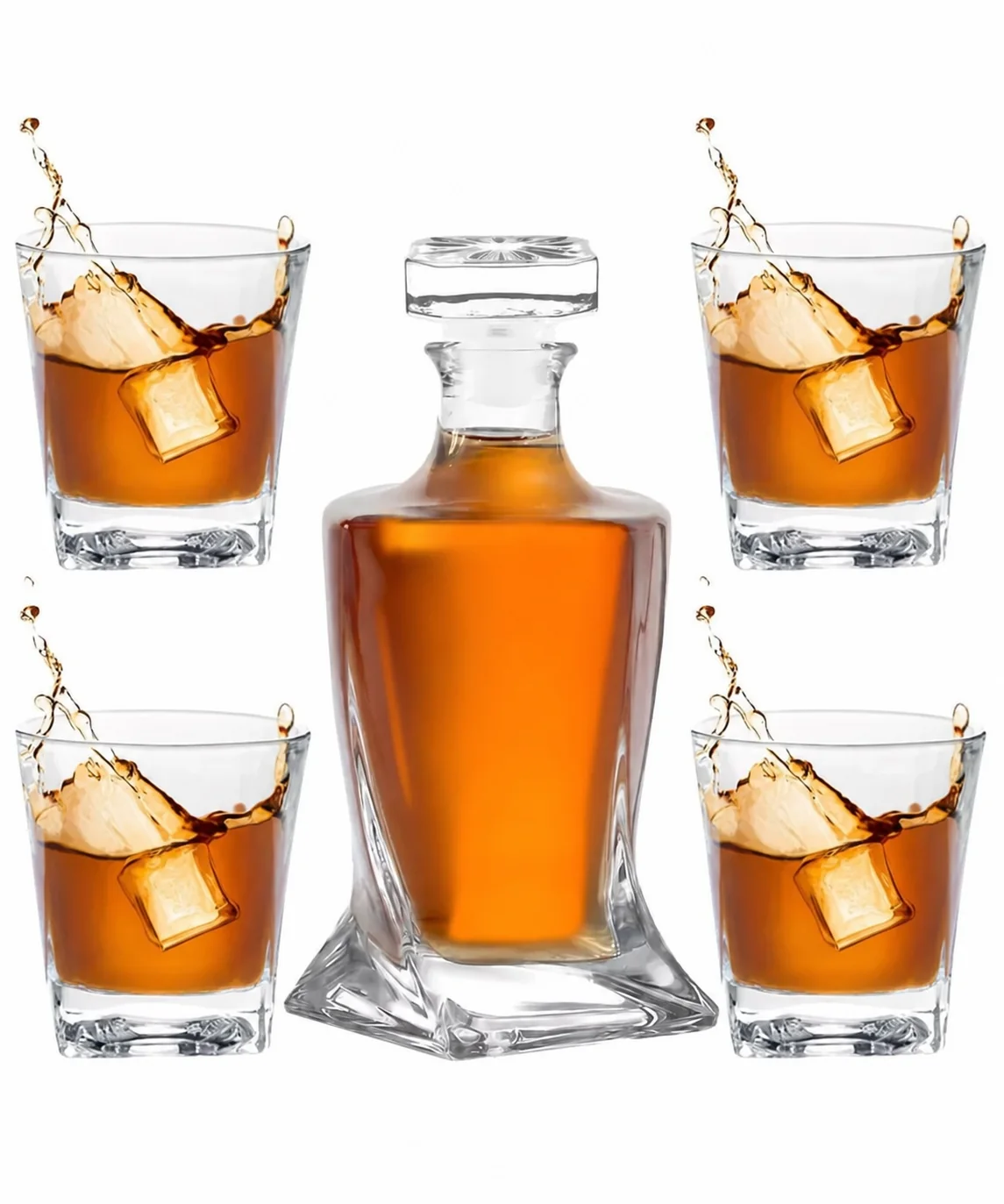 Podgląd produktu Whiskey Carafe + Engraved Glasses Set for a Gift Twisted
